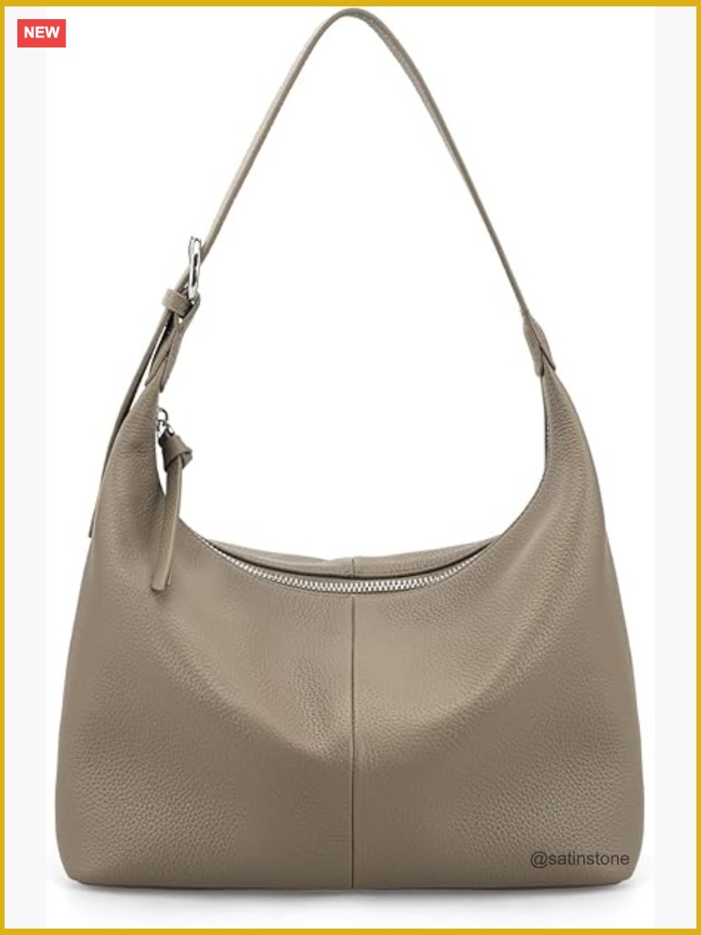 Genuine Leather Slouchy Hobo Bag Lightweight Shoulder Handbag Satchel Work